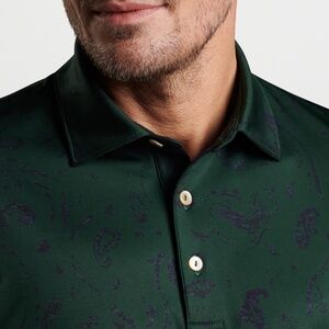 Peter Millar Men's Medium Balsam Gator Baitik Performance Jersey Polo MSRP $110